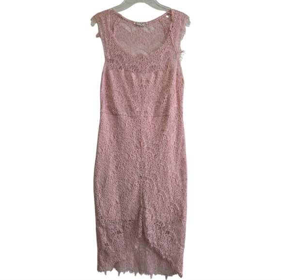Free People Pale Pink Lace Peekaboo Dress Delicate Romantic Sleeveless XS Resort - Picture 2 of 8